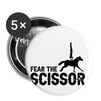 Voltigieren Design und Voltigieren Pferde Designs - Buttons groß 56 mm (5er Pack) - Weiß - Vorne