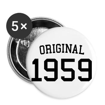 Original 1959 65th Birthday Men Women 65 Years Old - Buttons large 2.2''/56 mm (5-pack) - white - Front