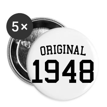Original Geschenk zum 74. Geburtstag von 1948 - 74 Jahre - Buttons groß 56 mm (5er Pack) - Weiß - Vorne