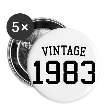 Vintage 1983 - 40 Years Old, 40th Birthday Gift - Buttons large 2.2''/56 mm (5-pack) - white - Front