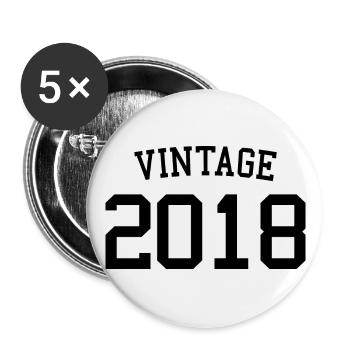 Vintage 2018 - 5 Years Old, 5th Birthday Kids - Buttons large 2.2''/56 mm (5-pack) - white - Front