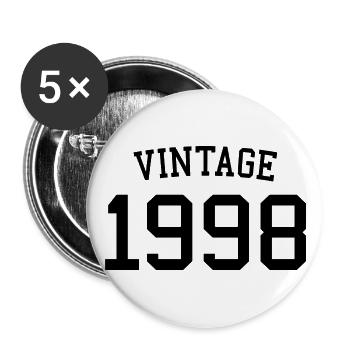 Vintage 1998 - 24 Years Old, 24th Birthday Gift - Buttons large 2.2''/56 mm (5-pack) - white - Front