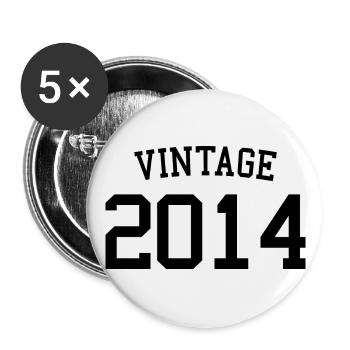 Vintage 2014 - 9 Years Old, 9th Birthday Kids - Buttons large 2.2''/56 mm (5-pack) - white - Front