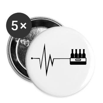 Beer bottle crate puls - Buttons large 2.2''/56 mm (5-pack) - white - Front