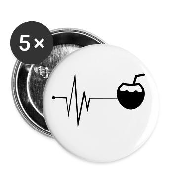 Coconut Icon Pulse - Buttons large 2.2''/56 mm (5-pack) - white - Front