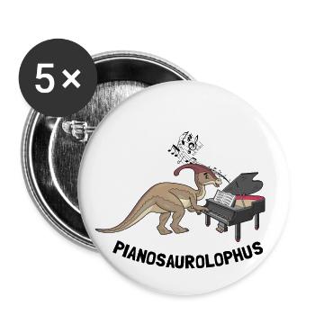 Parasaurolophus for dinosaurs and fosil hunters - Buttons large 2.2''/56 mm (5-pack) - white - Front