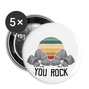 Collecteurs minéraux et ventilateur de minéraux de minerais - Lot de 5 grands badges (56 mm) - blanc - Devant