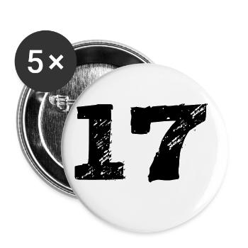 17 Number jersey - Buttons large 2.2''/56 mm (5-pack) - white - Front