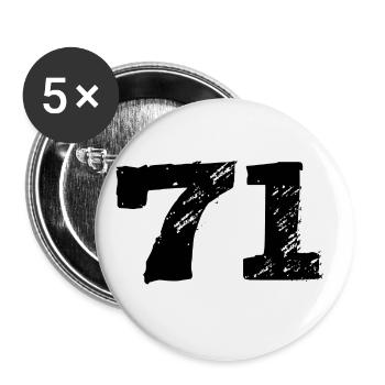 71 Maillot numéro - Lot de 5 grands badges (56 mm) - blanc - Devant