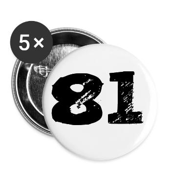81 Number jersey - Buttons large 2.2''/56 mm (5-pack) - white - Front