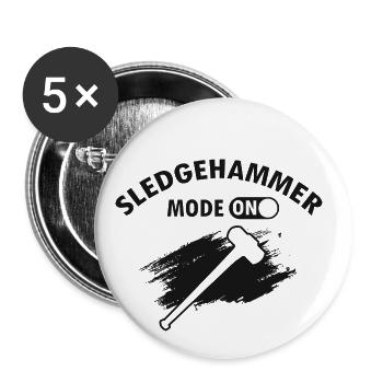 House demolition and house renovation - Buttons large 2.2''/56 mm (5-pack) - white - Front