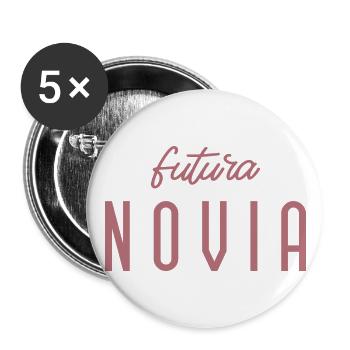 Futura Novia Engagement Bridal Shower Wedding - Buttons large 2.2''/56 mm (5-pack) - white - Front