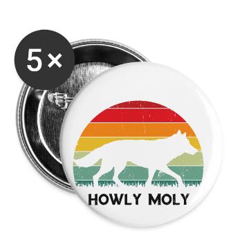 Kojotenjäger Design für Kojotenjagd - Buttons groß 56 mm (5er Pack) - Weiß - Vorne