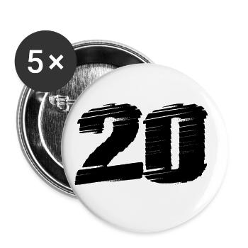 Maillot 20 Numéro - Lot de 5 grands badges (56 mm) - blanc - Devant