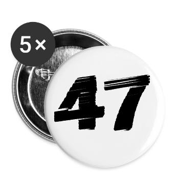 47 Numéro maillot - Lot de 5 grands badges (56 mm) - blanc - Devant