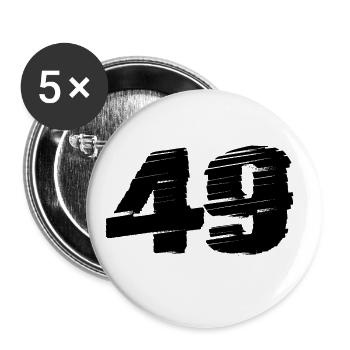 49 Zahl Trikot - Buttons groß 56 mm (5er Pack) - Weiß - Vorne