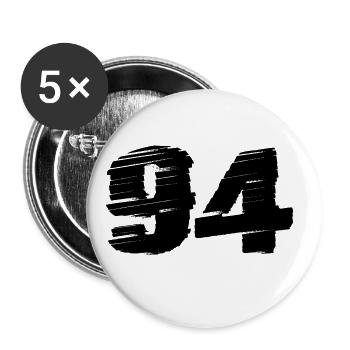 94 Maillot numéro - Lot de 5 grands badges (56 mm) - blanc - Devant