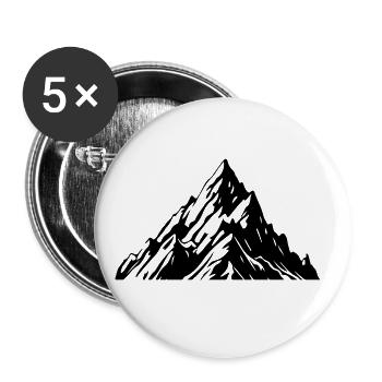 Mountains Symbol Silhouette Nature - Buttons large 2.2''/56 mm (5-pack) - white - Front