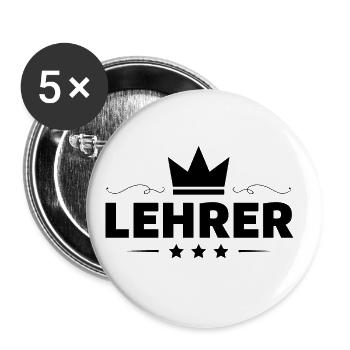 Lehrer Beruf - Buttons groß 56 mm (5er Pack) - Weiß - Vorne