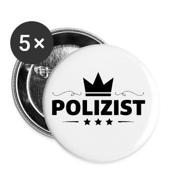Polizist Beruf - Buttons groß 56 mm (5er Pack) - Weiß - Vorne
