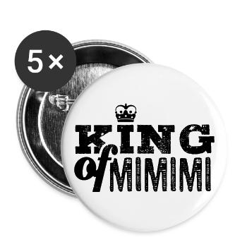 King of Mimimi - rumheulen Spruch - Buttons groß 56 mm (5er Pack) - Weiß - Vorne