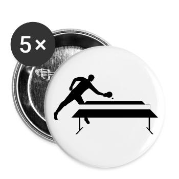 Joueur à table de ping-pong - Lot de 5 grands badges (56 mm) - blanc - Devant