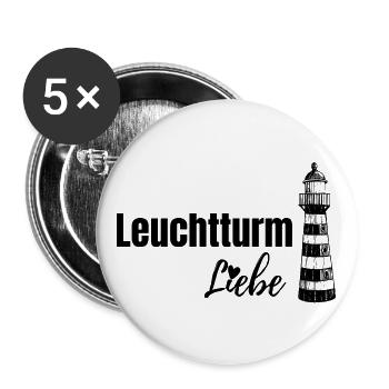 Lighthouse Love - Buttons large 2.2''/56 mm (5-pack) - white - Front
