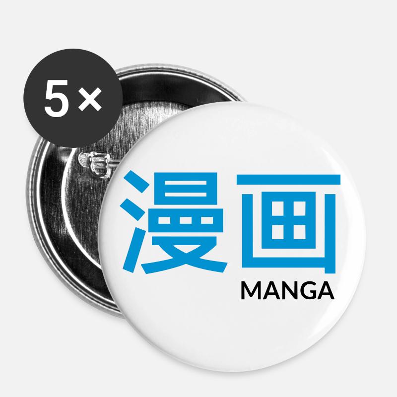 MANGA - Buttons large 2.2''/56 mm (5-pack) - white