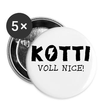 KOTTI VOLL NICE! - Buttons groß 56 mm (5er Pack) - Weiß - Vorne