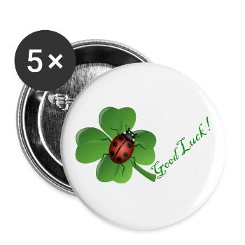 Good luck - Buttons groß 56 mm (5er Pack) - Weiß - Vorne
