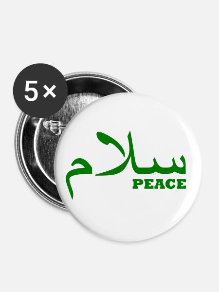 frieden - Buttons groß 56 mm (5er Pack) - Weiß
