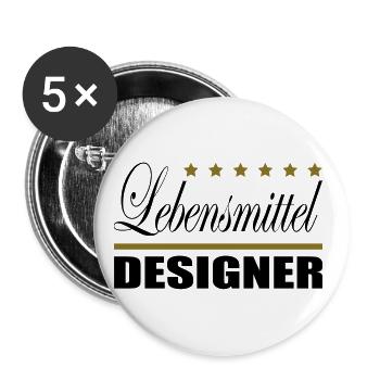 Lebensmittel Designer - Buttons groß 56 mm (5er Pack) - Weiß - Vorne