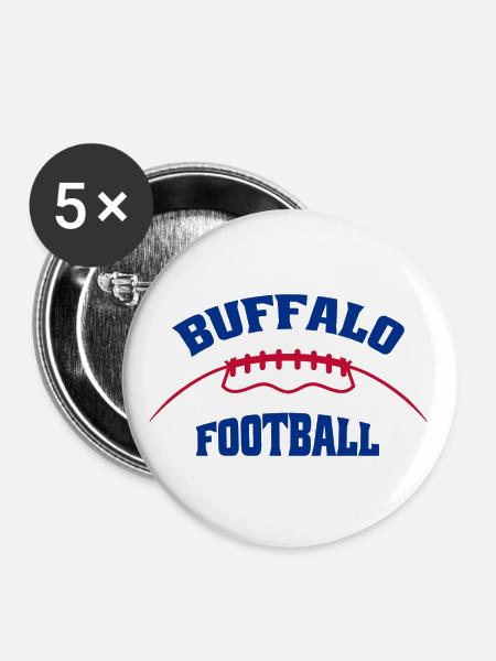 Buffalo Football - Buttons groß 56 mm (5er Pack) - Weiß