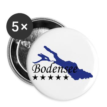 Bodensee - Buttons groß 56 mm (5er Pack) - Weiß - Vorne