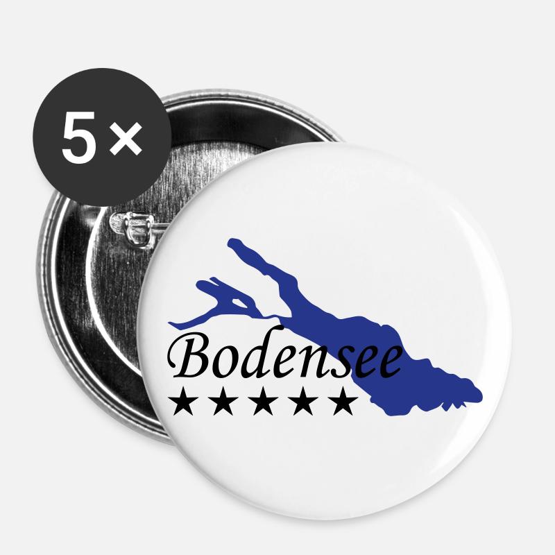 Bodensee - Buttons groß 56 mm (5er Pack) - Weiß
