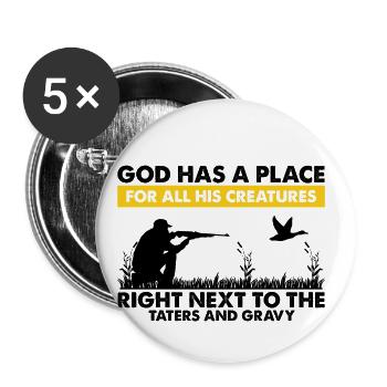 Funny Duck Hunting Design Hunter Hunting Duck Design - Buttons large 2.2''/56 mm (5-pack) - white - Front