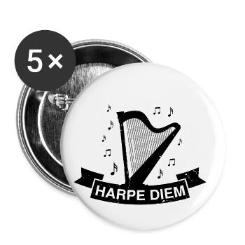 Conceptions de joueurs de harpe pour les conceptions de joueurs de harpe - Lot de 5 grands badges (56 mm) - blanc - Devant