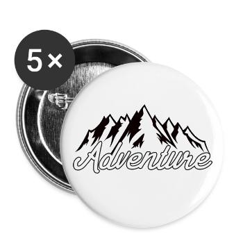Adventure Mountains Nature Wilderness - Buttons large 2.2''/56 mm (5-pack) - white - Front