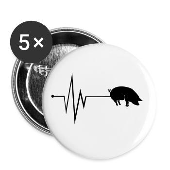 Pig Animal Pulse - Buttons large 2.2''/56 mm (5-pack) - white - Front