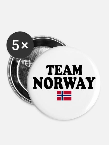 Team norway - Buttons groß 56 mm (5er Pack) - Weiß