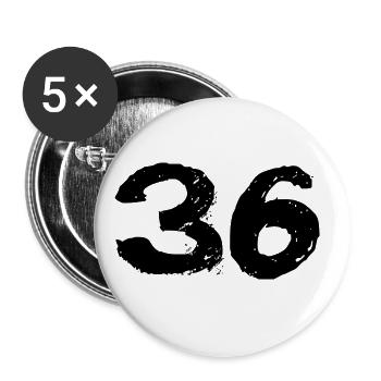 36 Number jersey - Buttons large 2.2''/56 mm (5-pack) - white - Front