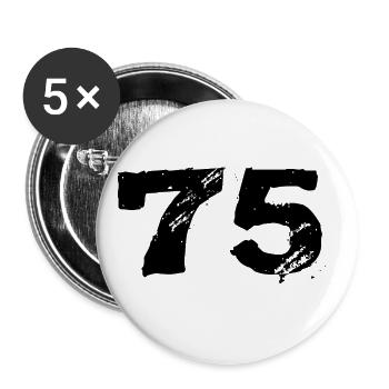 75 Number jersey - Buttons large 2.2''/56 mm (5-pack) - white - Front