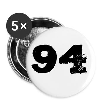 94 Maillot numéro - Lot de 5 grands badges (56 mm) - blanc - Devant