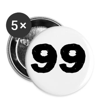 99 Number jersey - Buttons large 2.2''/56 mm (5-pack) - white - Front
