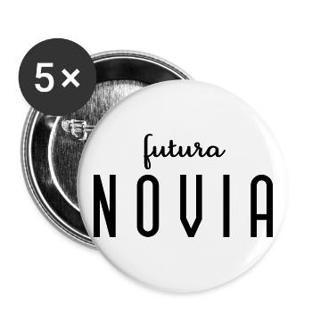 Futura Novia Engagement Bridal Shower Wedding - Buttons large 2.2''/56 mm (5-pack) - white - Front