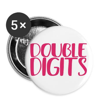 Cadeau d’anniversaire 10 ans, 10 ans, pour garçons et filles - Lot de 5 grands badges (56 mm) - blanc - Devant