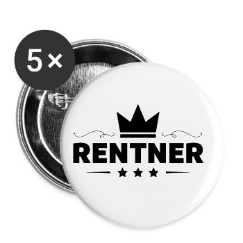 Rentner Rente - Buttons groß 56 mm (5er Pack) - Weiß - Vorne