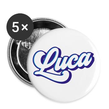 Luca | Farben änderbar - Buttons groß 56 mm (5er Pack) - Weiß - Vorne