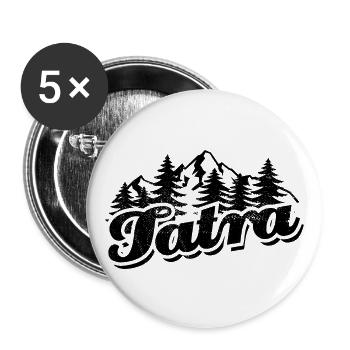 - Wald und Berge Wandern Erholung - Buttons groß 56 mm (5er Pack) - Weiß - Vorne