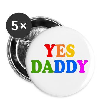 Yes daddy - Buttons large 2.2''/56 mm (5-pack) - white - Front